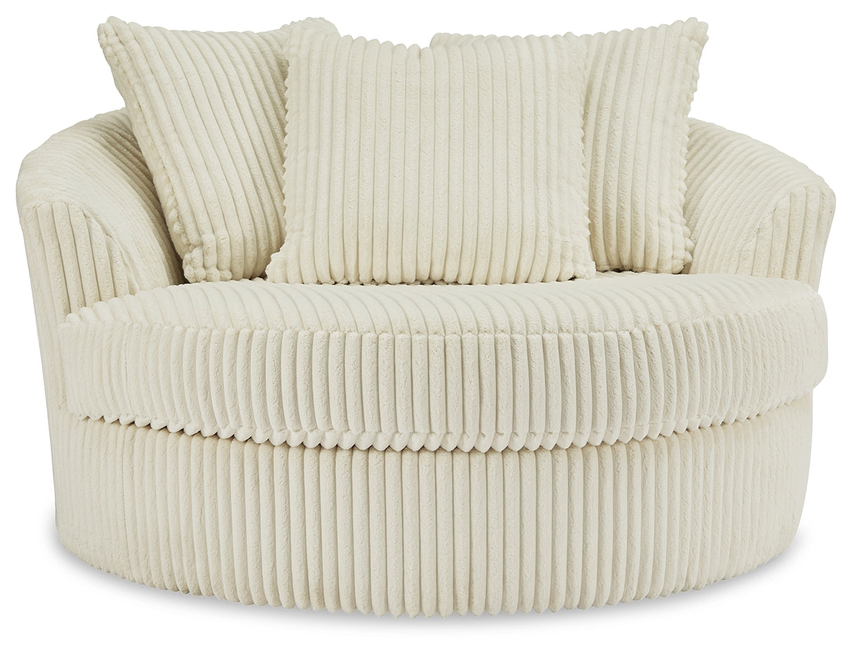 Lindyn Ivory Oversized Swivel Accent Chair