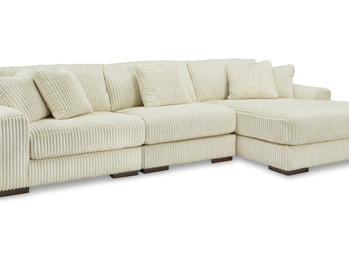 Lindyn Ivory 3-Piece Right-Arm Facing Sectional With Chaise