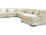Lindyn Ivory 6-Piece Right-Arm Facing Sectional With Chaise And Ottoman
