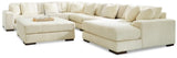 Lindyn Ivory 6-Piece Right-Arm Facing Sectional With Chaise And Ottoman