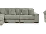Lindyn Fog 3-Piece Left-Arm Facing Sectional And Oversized Swivel Accent Chair