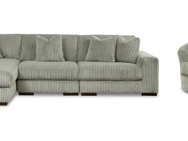 Lindyn Fog 3-Piece Left-Arm Facing Sectional And Oversized Swivel Accent Chair