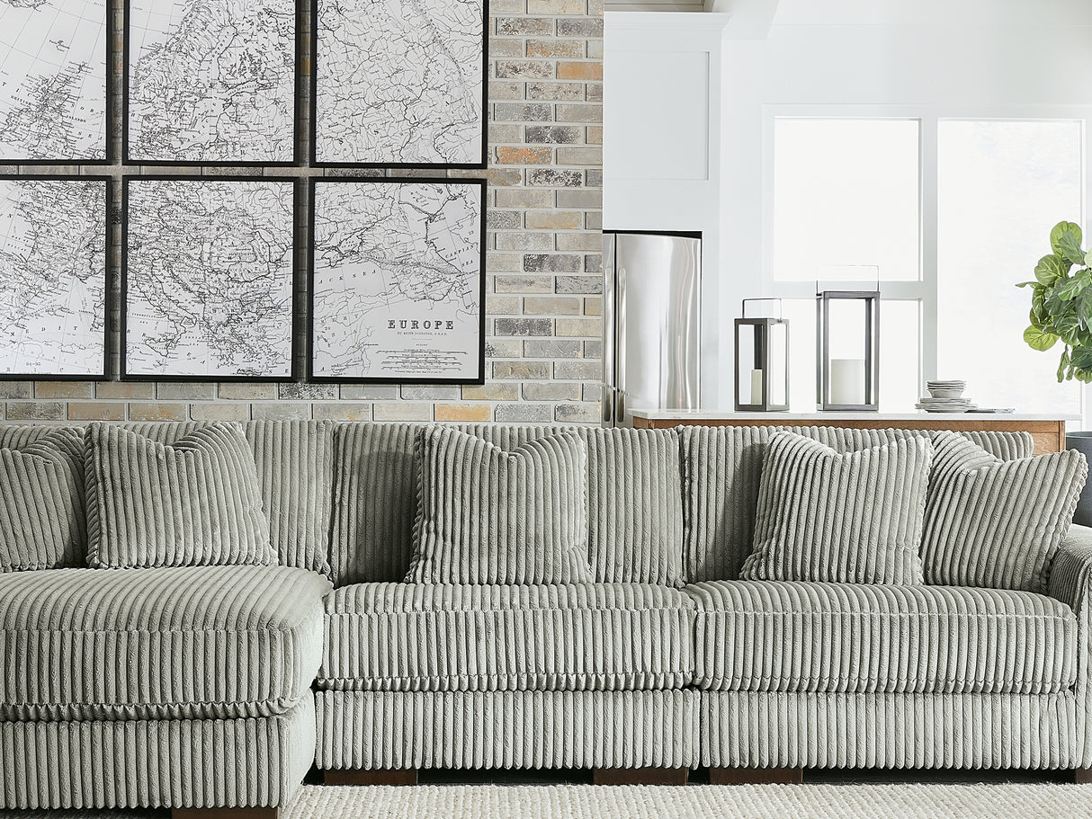 Lindyn Fog 3-Piece Left-Arm Facing Sectional And Oversized Swivel Accent Chair