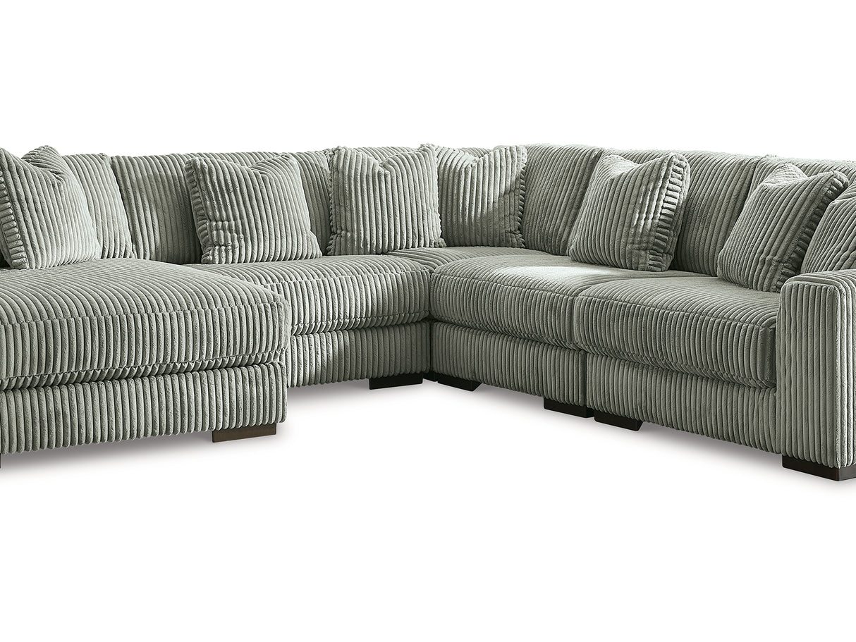Lindyn Fog 5-Piece Left-Arm Facing Sectional With Chaise