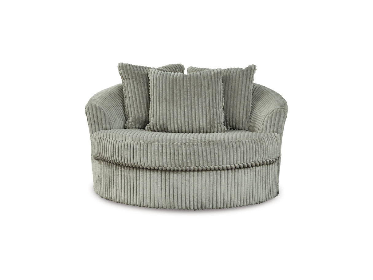 Lindyn Fog 3-Piece Left-Arm Facing Sectional And Oversized Swivel Accent Chair