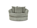 Lindyn Fog Super Double Facing Chaise With Oversized Swivel Chair
