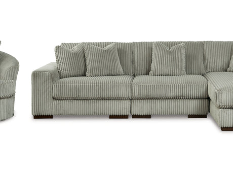 Lindyn Fog 3-Piece Right-Arm Facing Sectional And Chair