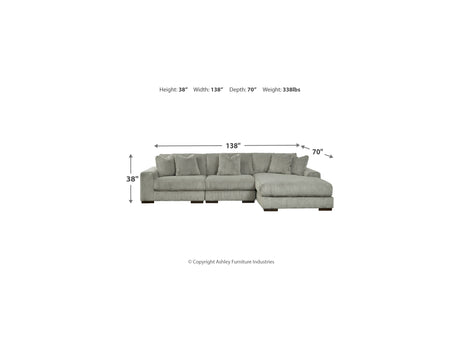 Lindyn Fog 3-Piece Right-Arm Facing Sectional And Chair