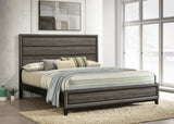 Watson Grey Oak Wood California King Panel Bed