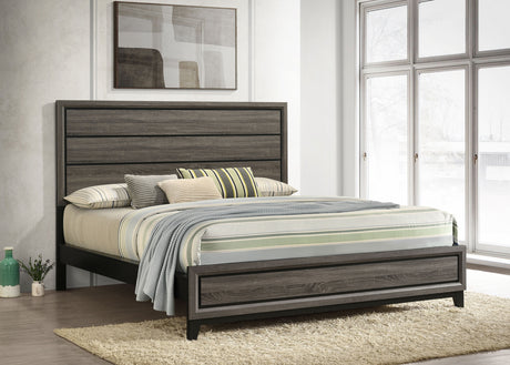 Watson Grey Oak Wood California King Panel Bed