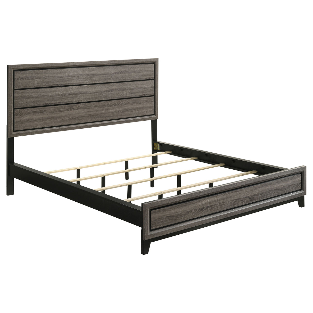 Watson Grey Oak Wood California King Panel Bed