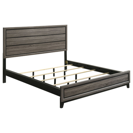 Watson Grey Oak Wood California King Panel Bed