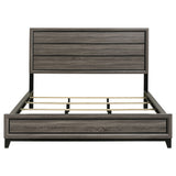 Watson Grey Oak Wood California King Panel Bed