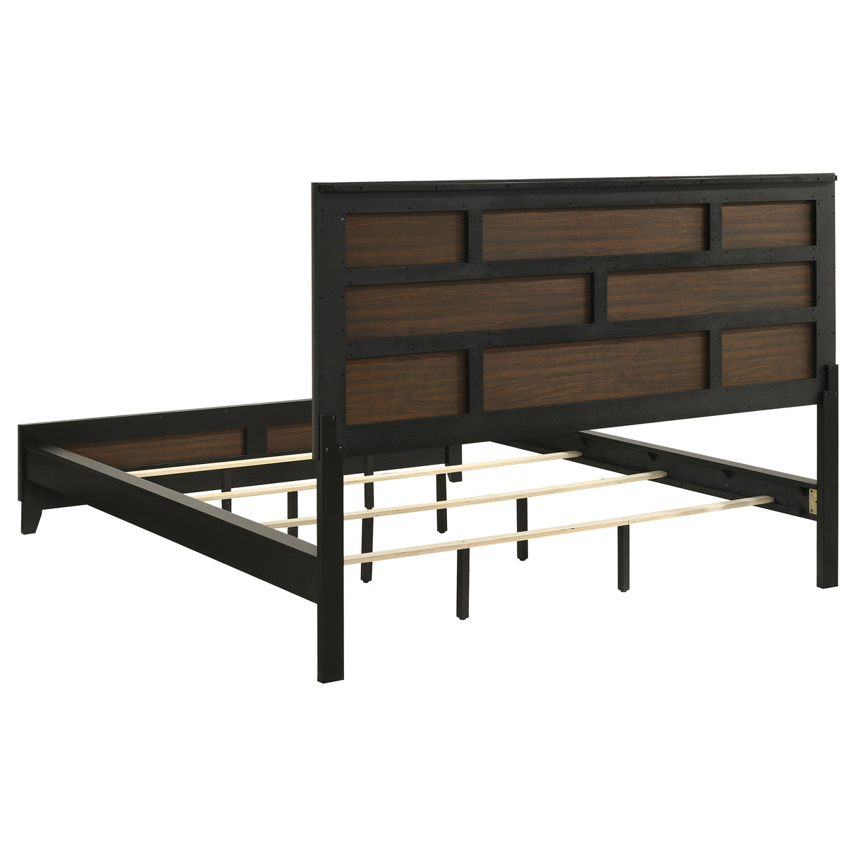 Watson Grey Oak Wood California King Panel Bed