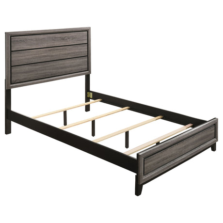 Watson Grey Oak Wood Queen Panel Bed