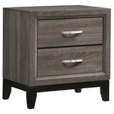 Watson 2-Drawer Nightstand Grey Oak And Black