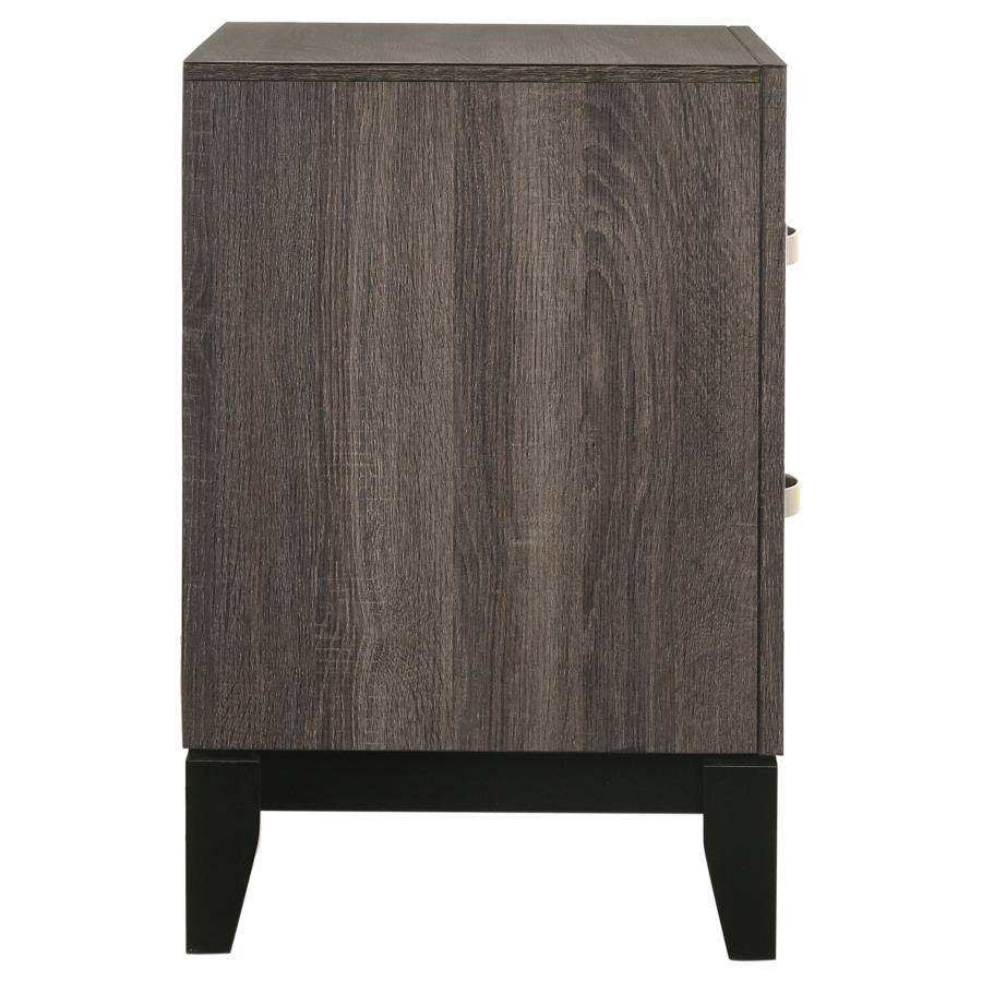 Watson 2-Drawer Nightstand Grey Oak And Black