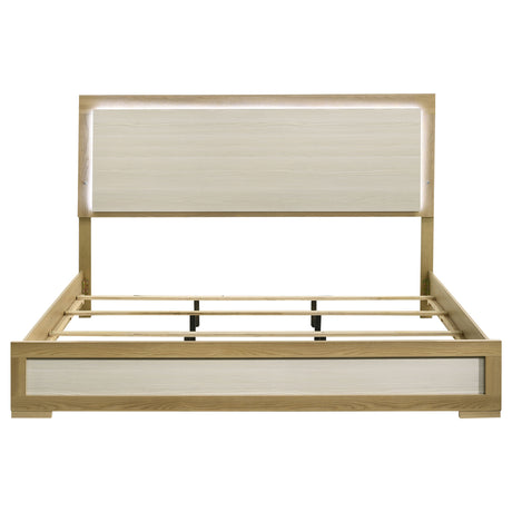 Hyland Natural Eastern King Panel Bed Led Headboard