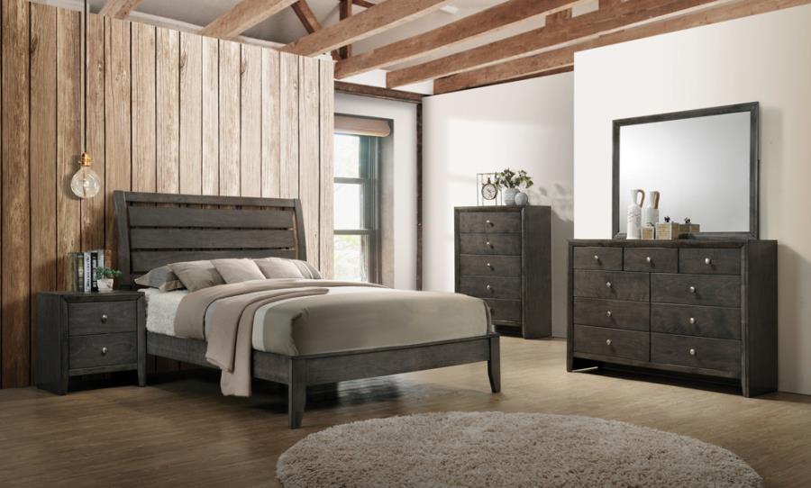 Serenity 5-Piece Eastern King Sleigh Bedroom Set Mod Grey