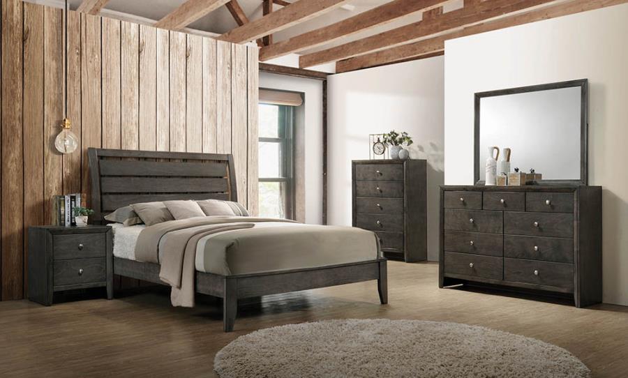 Serenity 4-Piece Twin Sleigh Bedroom Set Mod Grey