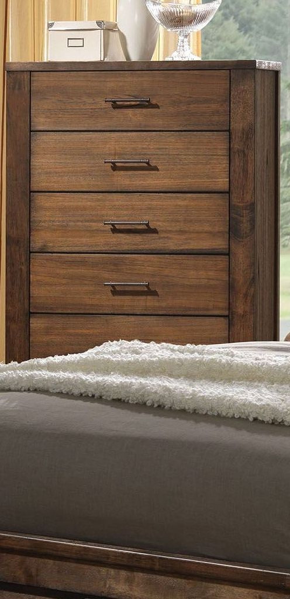Merrilee Oak Panel Storage Bedroom Set