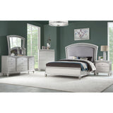 Maverick Fabric & Platinum Finish Queen Bed