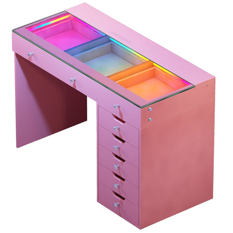 Diana Vanity Desk Pro- 8 Storage Drawers