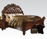 Vendome Cherry Synthetic Leather & Cherry Finish Queen Bed