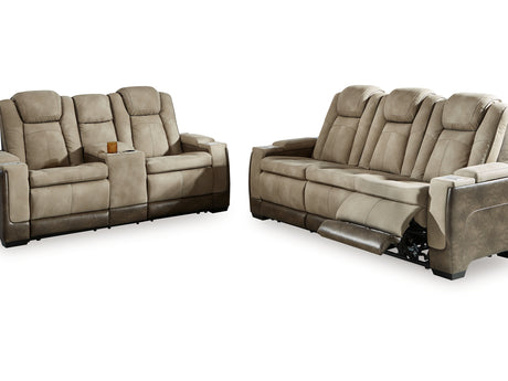 Next-Gen Durapella Sand Power Reclining Sofa And Loveseat