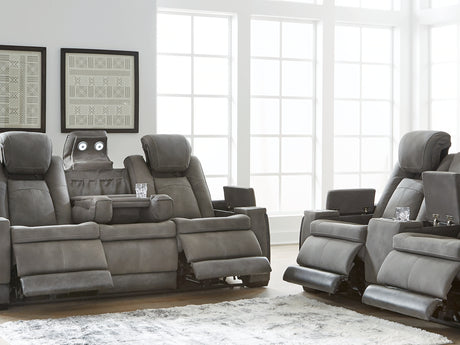 Next-Gen Durapella Slate Power Reclining Sofa And Loveseat