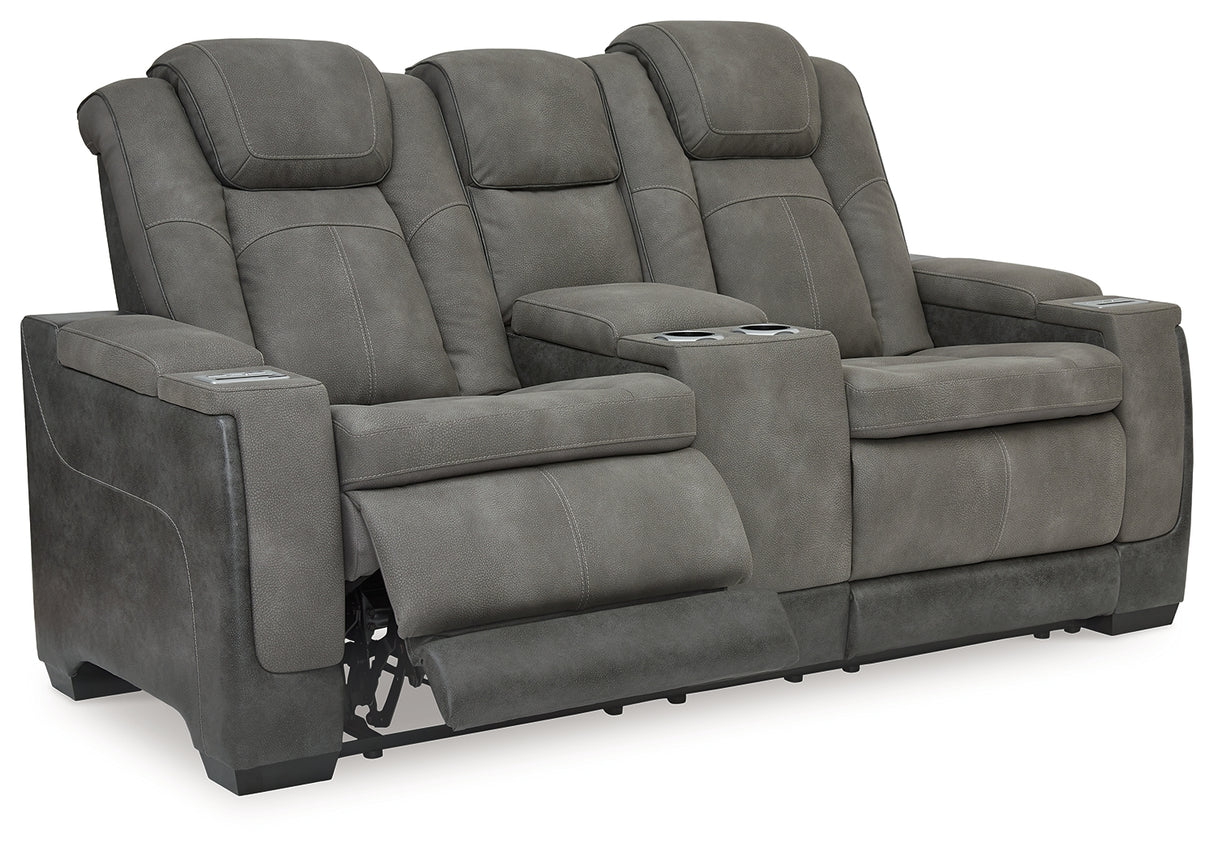 Next-Gen Slate Durapella Power Reclining Loveseat With Console