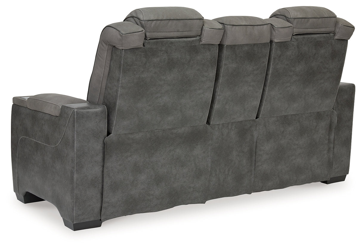 Next-Gen Slate Durapella Power Reclining Loveseat With Console