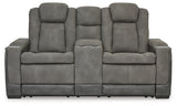 Next-Gen Slate Durapella Power Reclining Loveseat With Console
