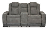 Next-Gen Slate Durapella Power Reclining Loveseat With Console