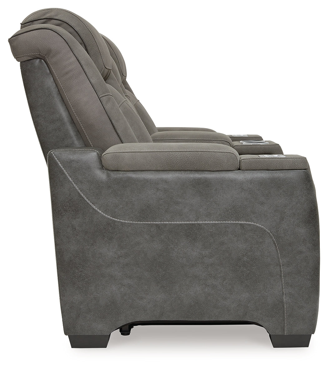 Next-Gen Slate Durapella Power Reclining Loveseat With Console