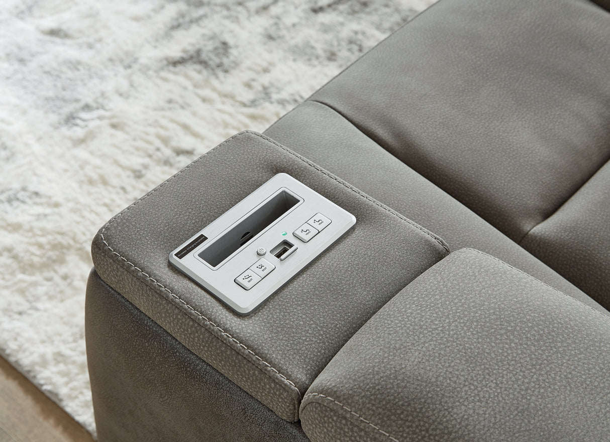 Next-Gen Slate Durapella Power Reclining Loveseat With Console