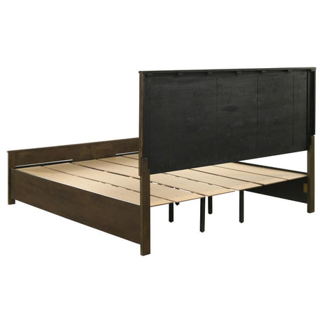 Woodmont Rustic Golden Brown Eastern King Storage Bed