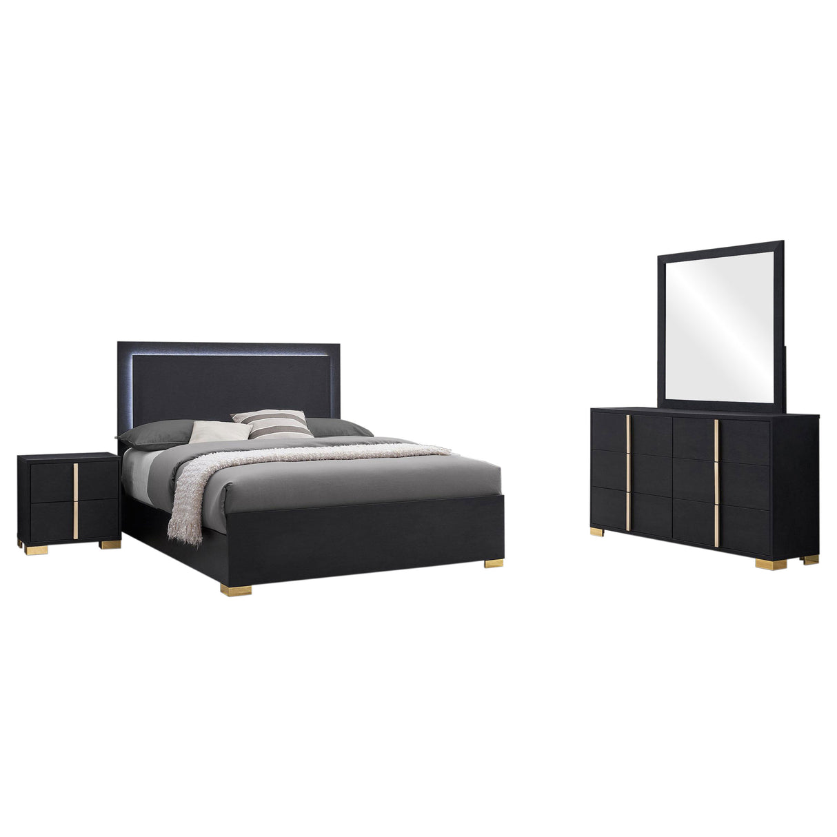 Marceline Black 4-Piece Queen Bedroom Set