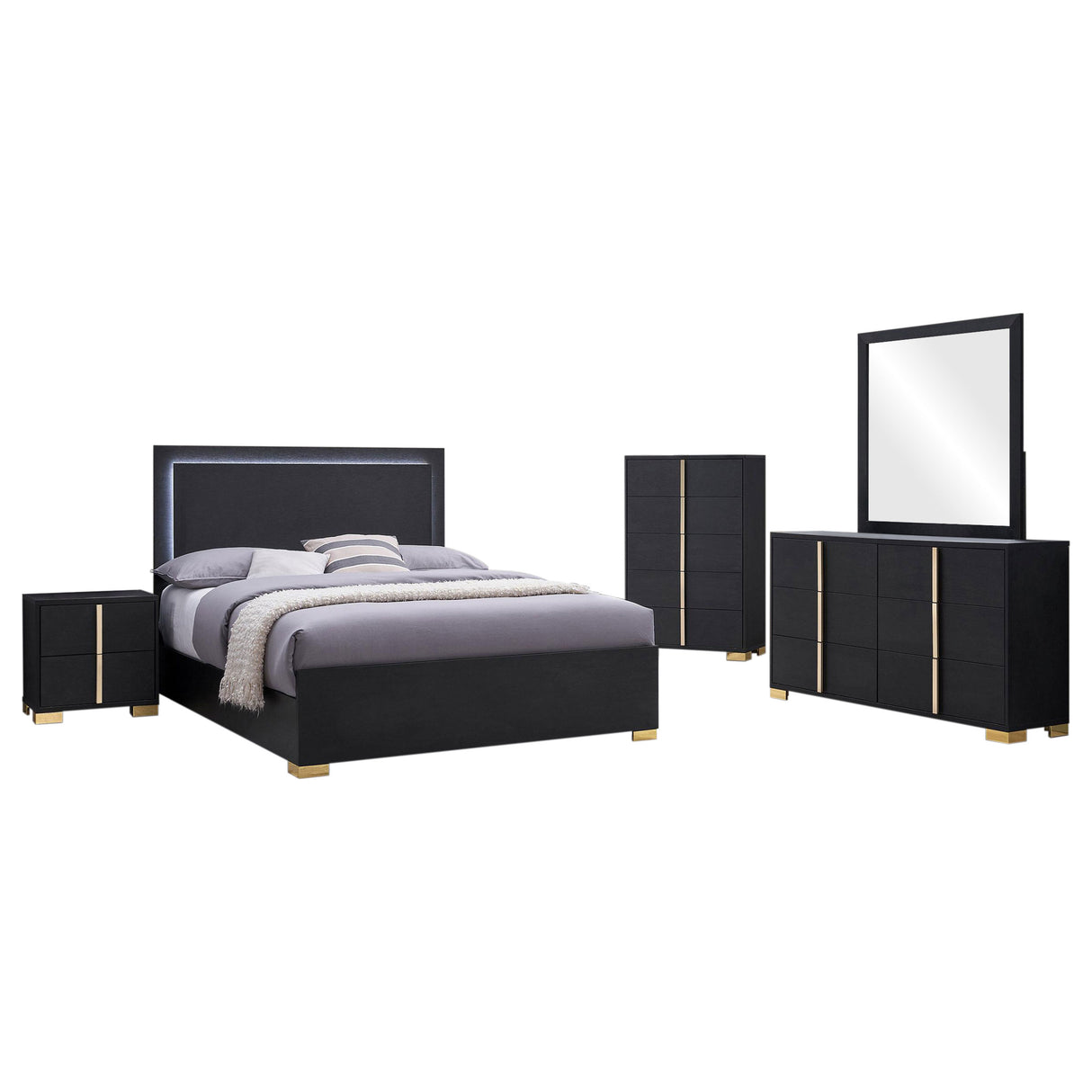 Marceline Black 5-Piece Queen Bedroom Set