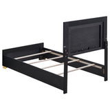Marceline Black Wood Twin Led Panel Bed