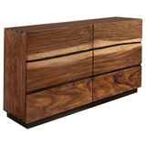Winslow 6-Drawer Dresser Smokey Walnut And Coffee Bean