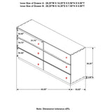 Winslow 6-Drawer Dresser Smokey Walnut And Coffee Bean