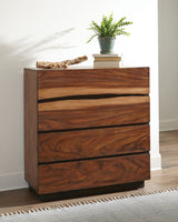 Winslow 4-Drawer Chest Smokey Walnut And Coffee Bean