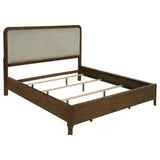 Maderia Walnut 57-Inch Upholstered California King Panel Bed