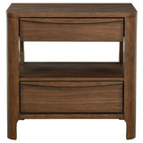 Maderia Walnut 2-Drawer Nightstand Bedside Table