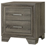 Wright Brown Oak 2-Drawer Nightstand Bedside Table