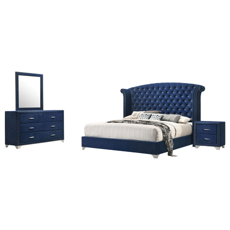 Melody Pacific Blue 4-Piece Eastern King Bedroom Set