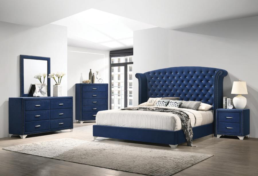 Melody Pacific Blue 4-Piece Eastern King Bedroom Set