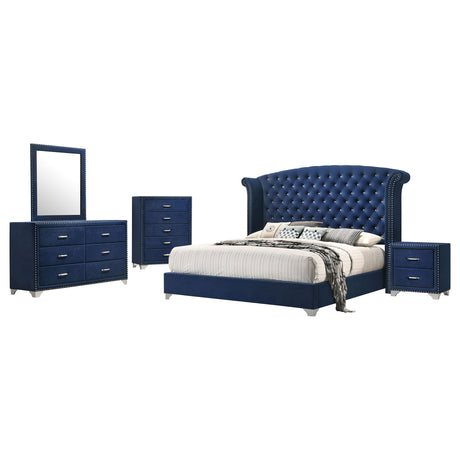 Melody Pacific Blue 5-Piece California King Bedroom Set