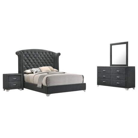Melody Grey 4-Piece Eastern King Bedroom Set